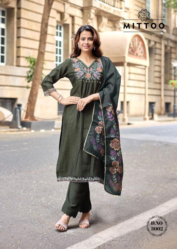MIttoo aarzoo 3pcs wholesale kurtis plain
